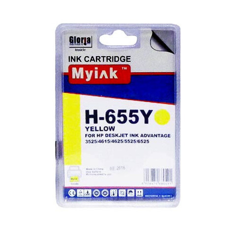 Картридж для (655) HP DJ Advantage 3525, 4615, 5525, 6525 CZ112AE Yellow (14,6ml, Dye) MyInk