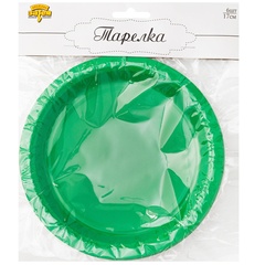 Тарелка зеленая 17см 6шт