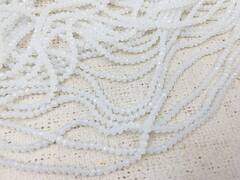 Бусины граненые Рондель, d 4 мм, 1 уп=10 нитей, 1 нить 45 см, белый матовый