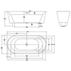 BelBagno BB40-1700-MARINE Отдельностоящая, овальная акриловая ванна в комплекте со сливом-переливом, цвета хром 1700x800x615