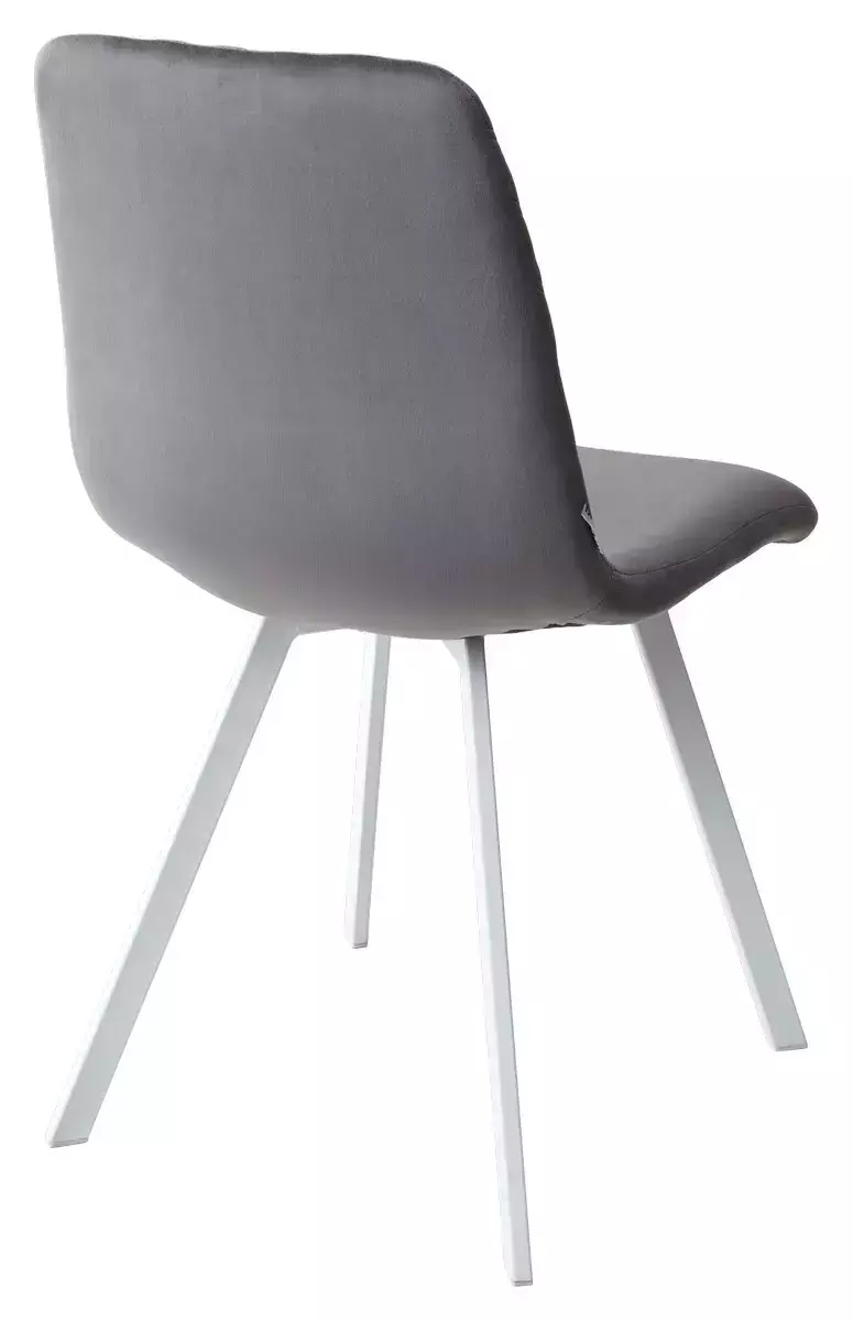 Стул DAIQUIRI BLUVEL-14 GREY / белый каркас, велюр М-City