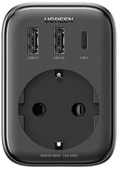 Умная розетка UGREEN CD314 Digi Nest Outlet Extender розетка RUS и вилка UK, черный