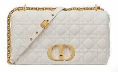 Сумка Dior Caro, модель большого формата кремовый