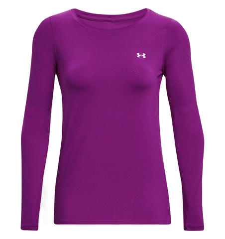 Женская теннисная футболкаUnder Armour HeatGear Armour Long Sleeve - purple