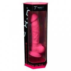 Фаллоимитатор с двойным покрытием Model 1 светится в темноте от SILEXD (17,6* 3,5 см)