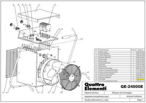 Термоэлемент QUATTRO ELEMENTI QE-24000/36000 E (ТЭН 4000W) (640-452-016)