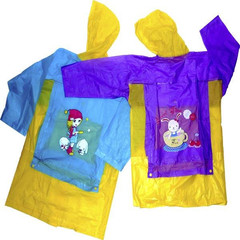 Виниловый плащ-дождевик для детей с отделением для рюкзака