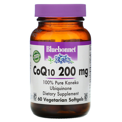 Bluebonnet Nutrition, CoQ10, 200 мг, 60 желатиновых капсул