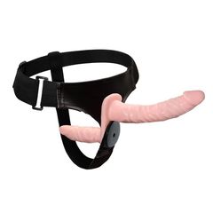 Женский страпон с вибрацией и вагинальной пробкой Ultra Passionate Harness - 18 см.