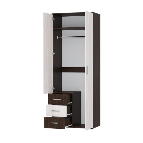 Шкаф Белла 2-х дверный венге / дуб беленый