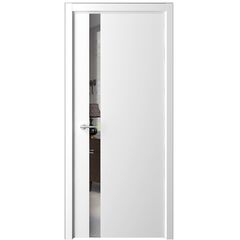 Купить Межкомнатная дверь эмаль Геометрия 5 белая с зеркалом