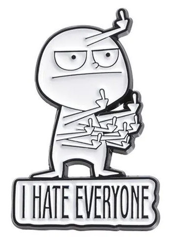 Значок металлический Стикмен Fuck Off Loser