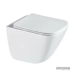 Унитаз подвесной Grossman GR-4497SQC Tornado безободковый, с сиденьем микролифт 485x345x400