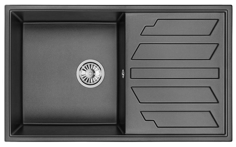 Кухонная кварцевая мойка Granula 8601, ЧЁРНЫЙ