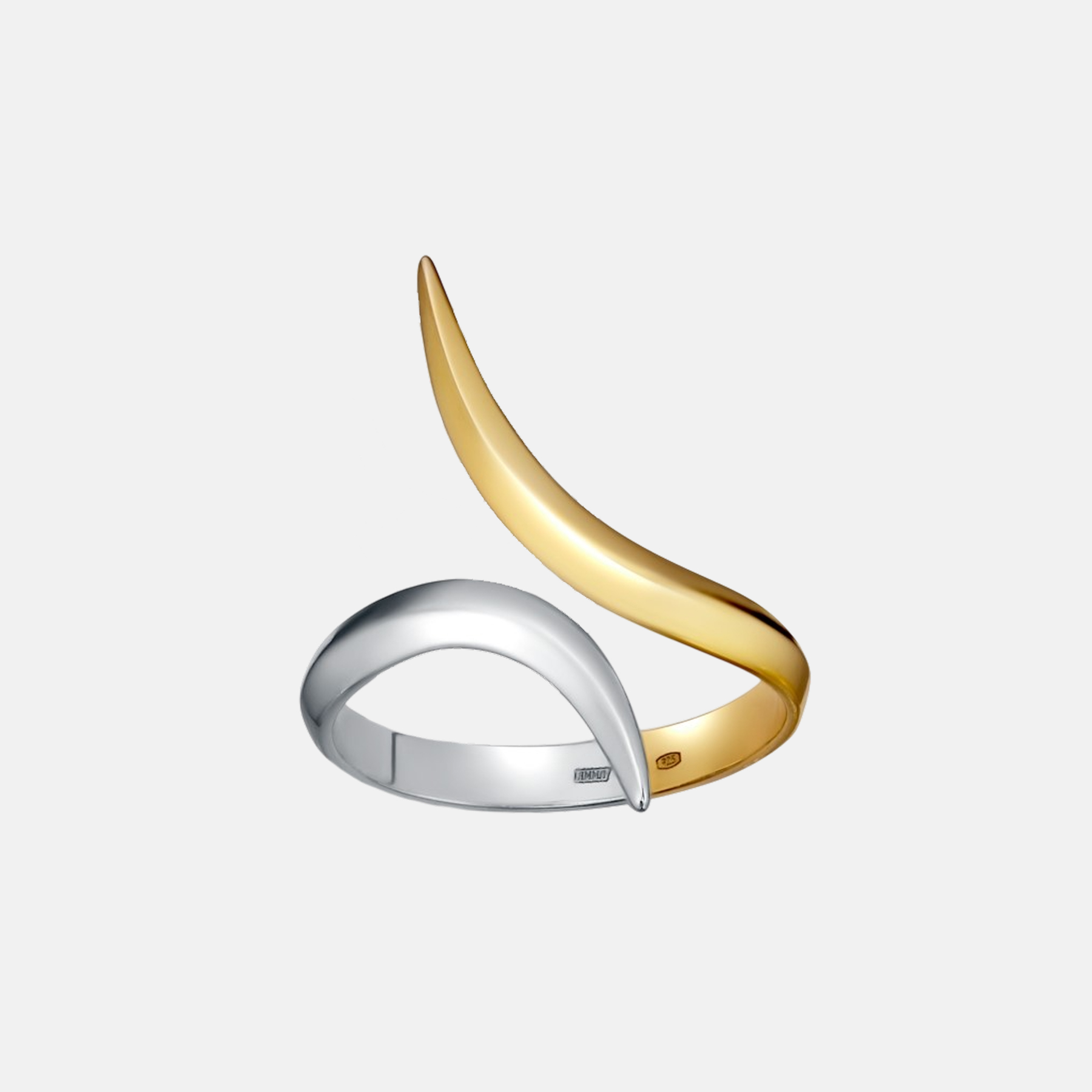 Кольцо позолоченное Завиток