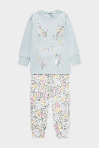 пижама  для девочки  К 1541/пастельно-голубой,весенний сад
