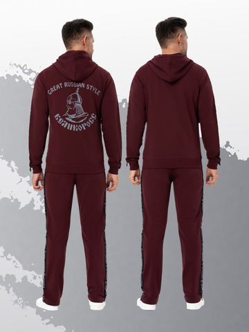 Толстовка на молнии «Мастер» цвета красного вина. Лёгкий футер