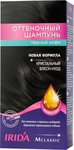IRIDA М Шампунь оттеночный для окраски волос ЧЕРНЫЙ КОФЕ 3*25мл
