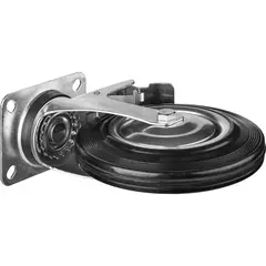 ЗУБР d 200 мм, г/п 185 кг, игольчатый подшипник, резина/металл, поворотное колесо, Профессионал (30936-200-S)