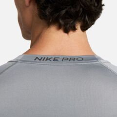 Термобелье Nike Pro Dri-FIT Tight Long-Sleeve Fitness Top - smoke grey/black