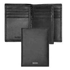 Визитница тройное сложение кожаная HB Classic Smooth Black