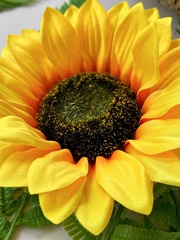 Подсолнух реалистичный, головы искусственные, диаметр 14 см., набор 5 шт.