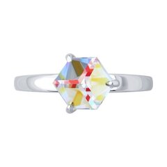 Кольцо из серебра 925 пробы с кристаллом SWAROVSKI перламутр