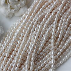 Жемчуг натуральный речной, рис, 4,8-6,8 мм, 1 нить, Ж022