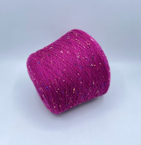 Filati Venezia (пр.Италия),art-Calzetteria Bottonato, 4/16 400/100гр, 75%Меринос, 25%Полиамид, цвет-Насыщенно-розовый,твидовый, арт-36639