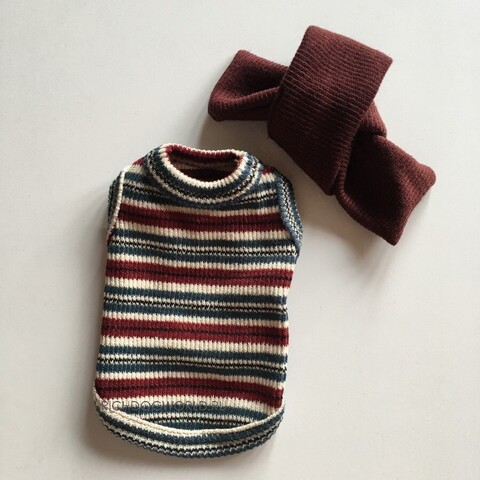 5197 BH Теплая маечка с шарфиком, "Knit T-shirt"