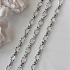 Цепочка 9*6 мм, родий, 50 см, А116