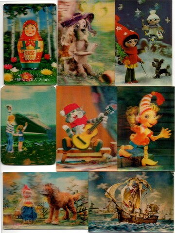 № 155 Набор из 10 объёмных стерео Календариков СССР Мультфильмы 1986, 1987, 1982 год.