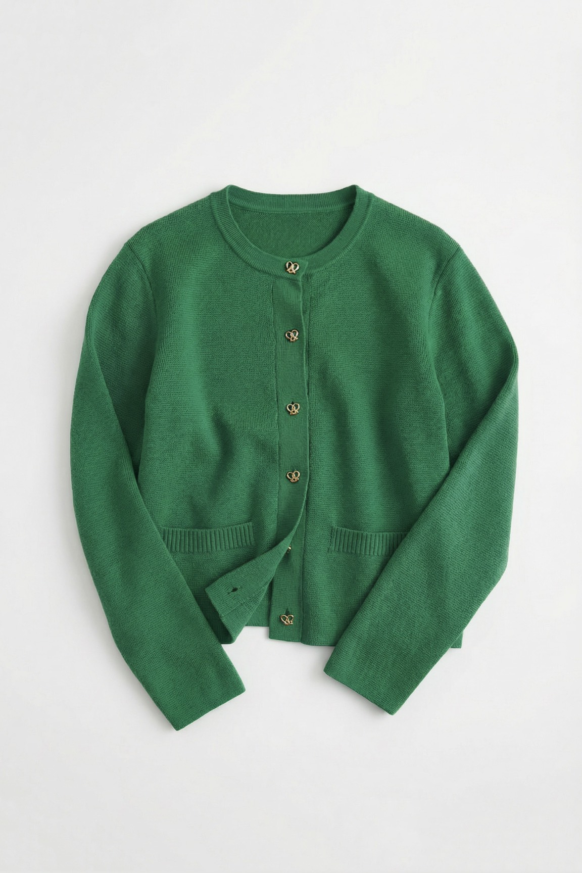 Жакет вязаный, зеленый