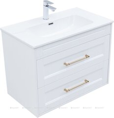 Aquanet 347182 Тумба Бостон new 80 цв.белый сатин, ручки золото (347182) фото