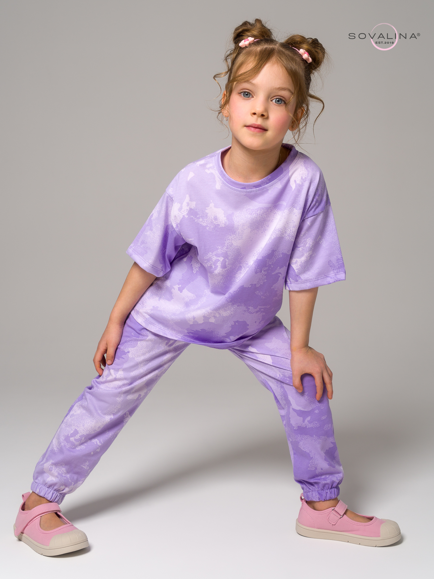 Костюм Daily girl тайдай лаванда mini