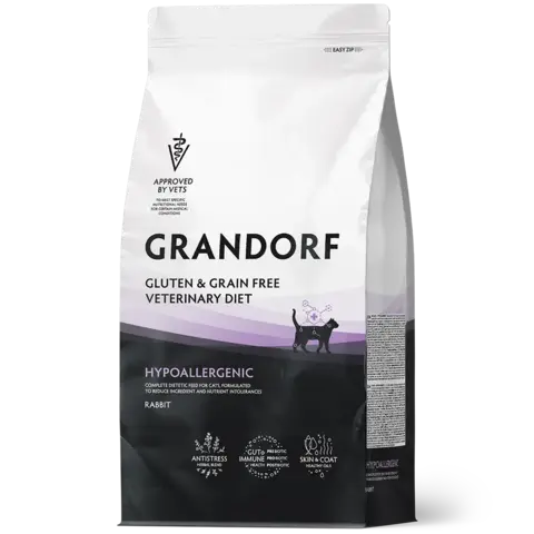 GRANDORF HYPOALLERGENIC сухой корм для кошек / при пищевой аллергии или пищевой непереносимости (400 гр)