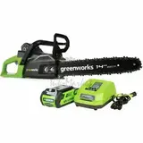 Цепная пила Greenworks GD40CS15 40V  (в комплекте с АКБ 4АЧ и ЗУ)