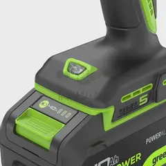 Дрель-шуруповерт аккумуляторный Greenworks DD560, 24V, б/щет, 0-500 / 0-2000 об/мин, 30/60 Нм, 13мм, Anti-kickback, 1х4Ач, ЗУ, кор (3708407CUB)