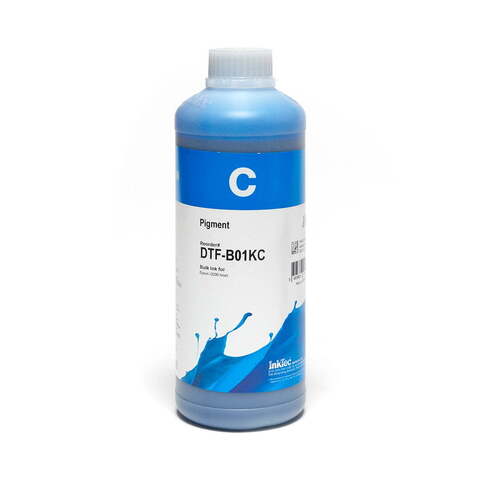 Чернила DTF Inktec голубые 1 кг, в бутылке, для пигментных печатных головок струйных принтеров Epson i3200 , DX5, DX7, ХР600.