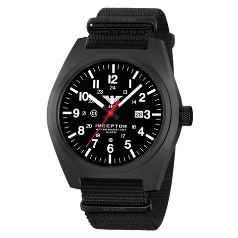 KHS Uhr Inceptor Black Steel Natoband schwarz