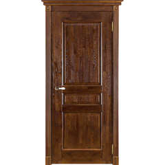 Купить Межкомнатная дверь массив дуба Виктория античный орех глухая