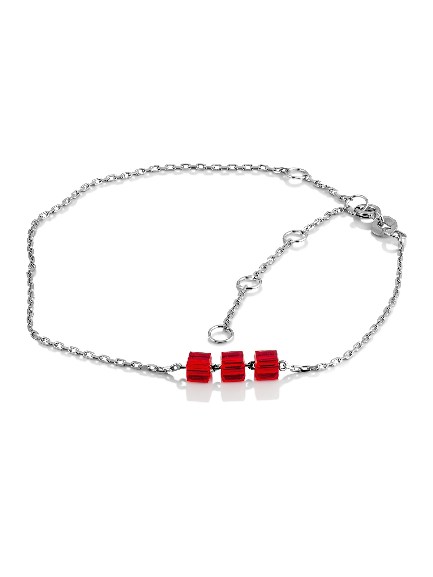 Серебряный браслет на ногу, анклет, с кристаллами Swarovski