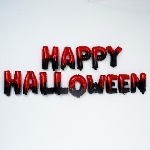 К Надпись, «Счастливого Хеллоуина», Красно-черный, 16
