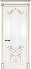 Дверь Смальта 13 / Цвет Белый ral 9003 патина золото / Двери ТЕКОНА