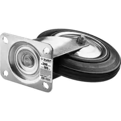 ЗУБР d 200 мм, г/п 185 кг, игольчатый подшипник, резина/металл, поворотное колесо, Профессионал (30936-200-S)