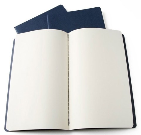 Набор 3 блокнота Moleskine Cahier Journal Large, цвет синий индиго, без разлиновки