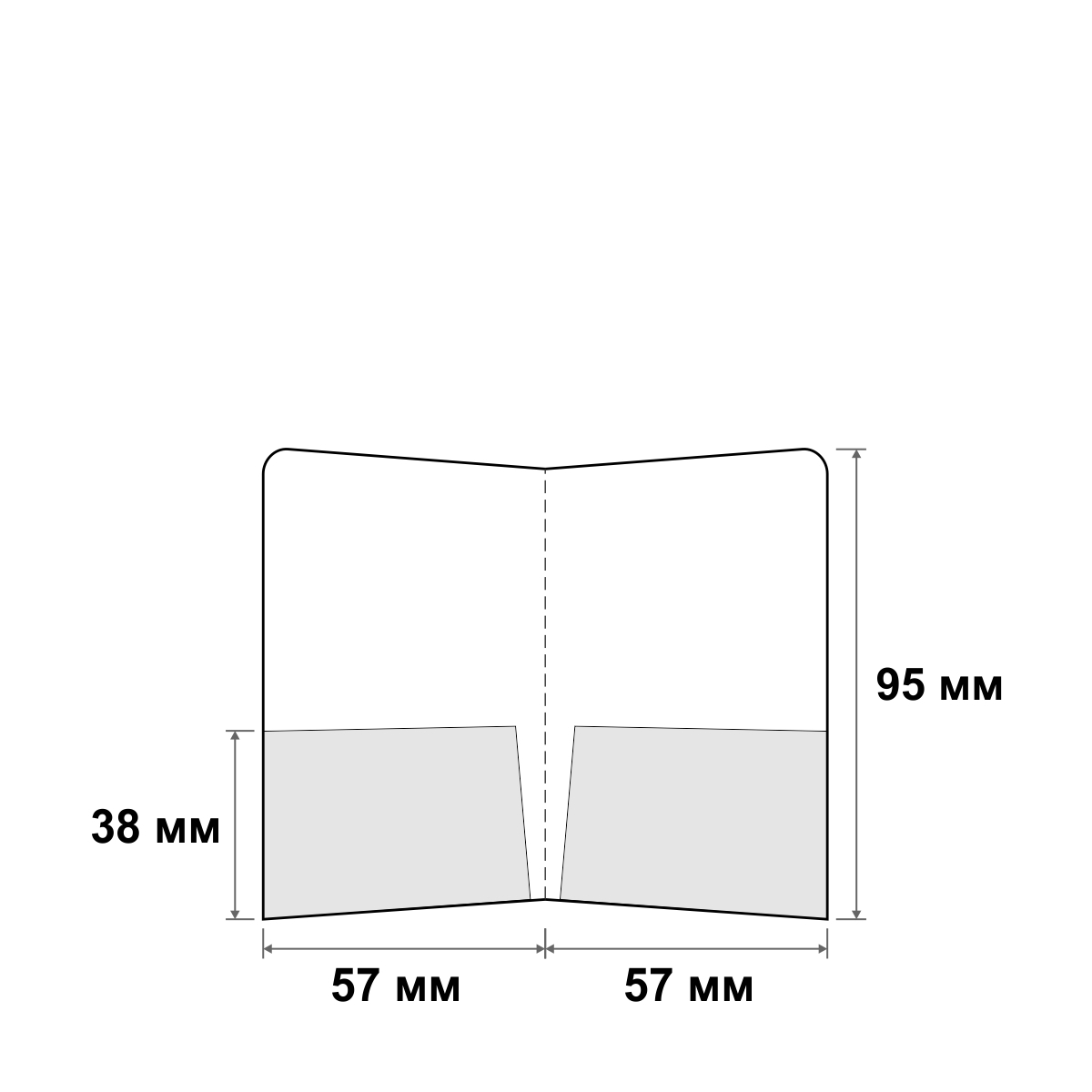 Кардхолдер-книжка 2 кармана для пластиковой карты и визитки 57x95 мм