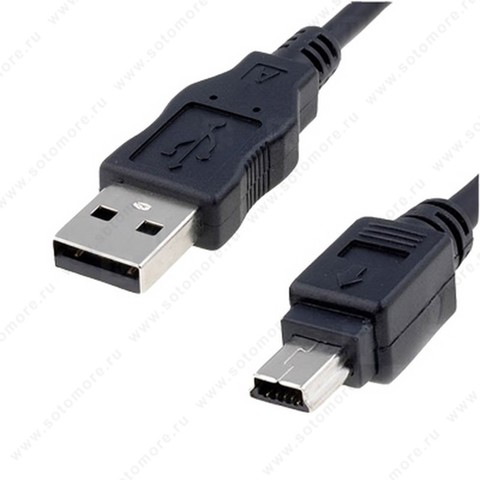 Кабель Mini to USB - 1.0 метр круглый черный