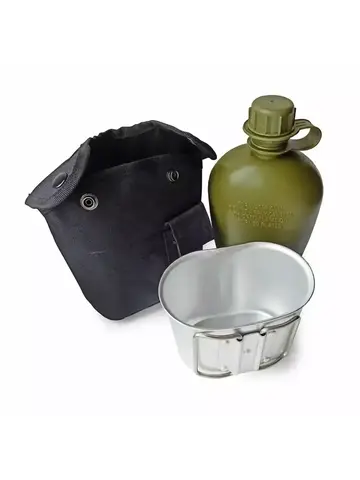 Фляга US 1л. с котелком (black)