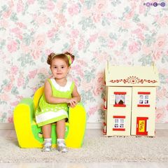 Детское кресло "Медвежонок", цв. Желтый+Салатовый